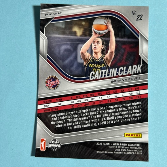 2025 WNBA Panini Prizm Caitlin Clark , Indiana Fever, Green Prizm Parallel #22 - Picture 2 of 2